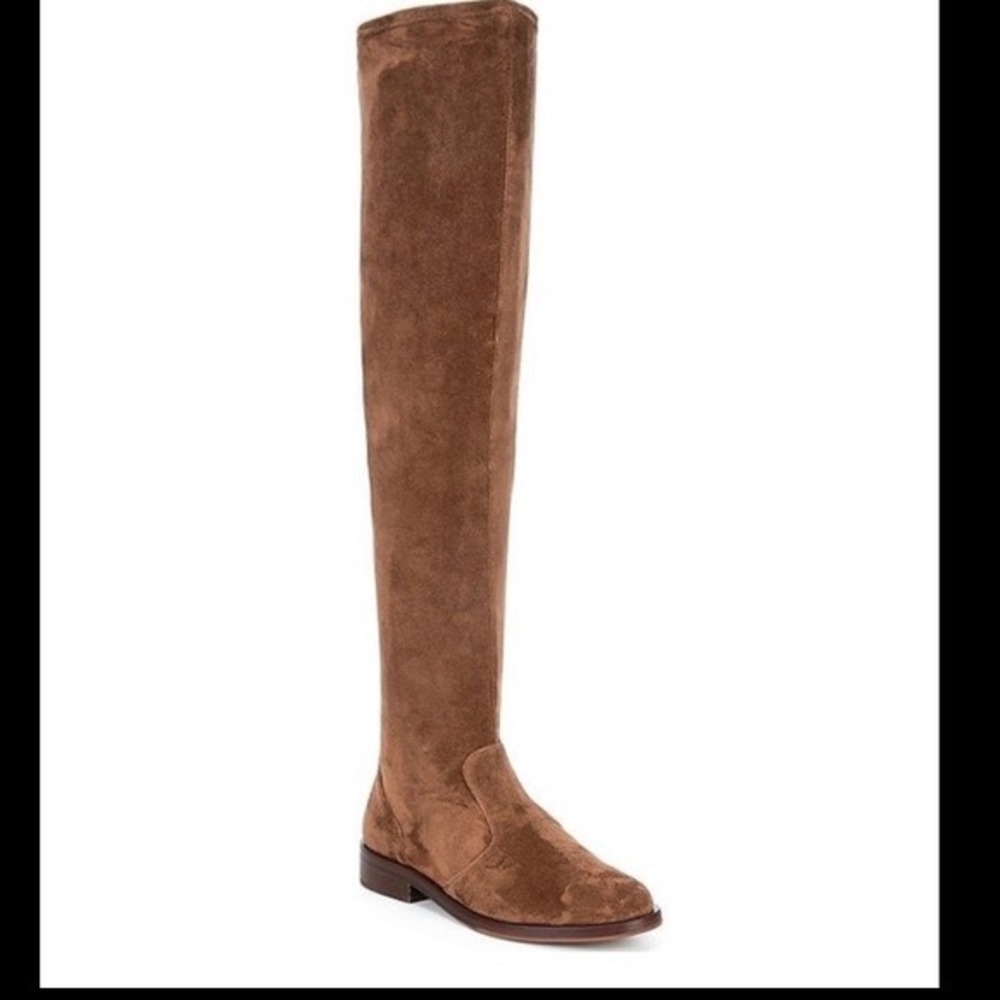 NEW Antonio Melani Leenna vegan suede Over The Knee Flat Boots Size 5.5‎ brown